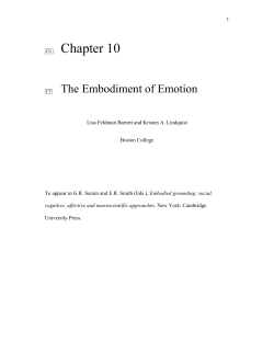 The Embodiment of Emotion - UNC