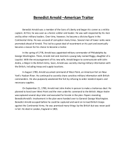 Benedict Arnold –American Traitor