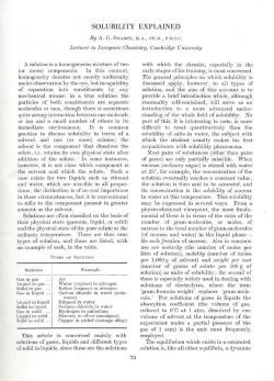 SOLUBILITY EXPLAINED