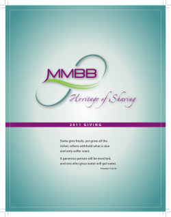 2011 giving - Ministers and Missionaries Benefit Board