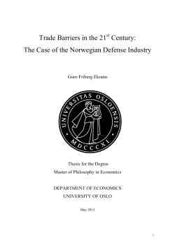 Trade Barriers in the 21 Century: The Case of the Norwegian