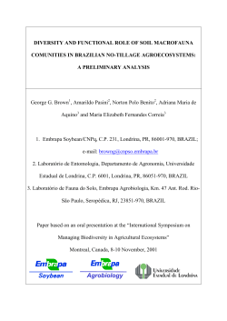 DIVERSITY AND FUNCTIONAL ROLE OF SOIL MACROFAUNA
