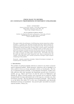 ON CONSTANT PROPORTIONS INVESTMENT STRATEGIES The