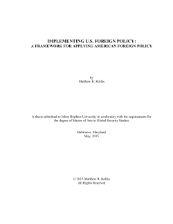 implementing us foreign policy - JScholarship