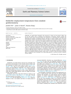 Kimberlite emplacement temperatures from conodont geothermometry