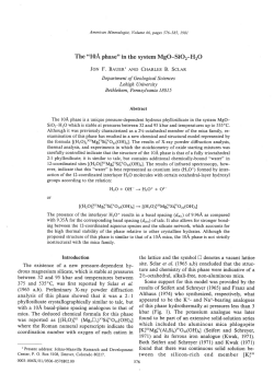 The "10A phase" in the system MgO-SiOz-HzO