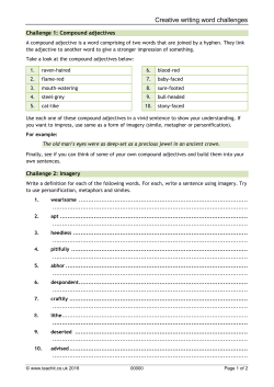Creative writing word challenges