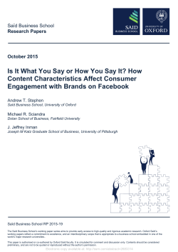 Is It What You Say or How You Say It? How Content