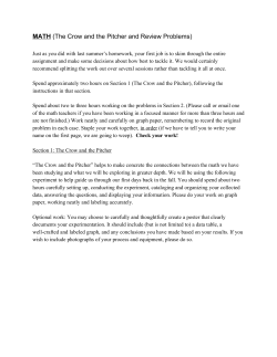 MATH​ ​(The Crow and the Pitcher and Review