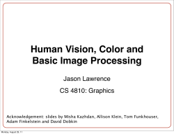 Human Vision, Color and Basic Image Processing