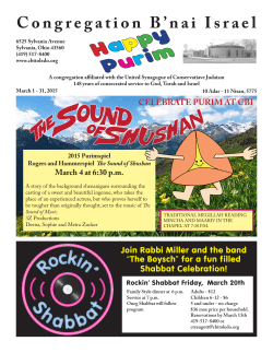 March 2015 bulletin - Congregation B`nai Israel