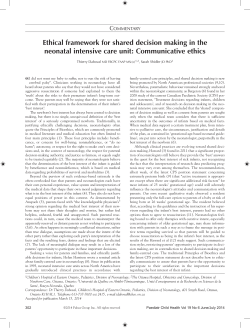 Ethical framework for shared decision making in