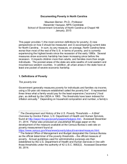 Documenting Poverty in North Carolina