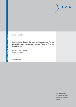 Institutions, Social Norms, and Bargaining Power: An Analysis of