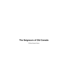 The Seigneurs of Old Canada