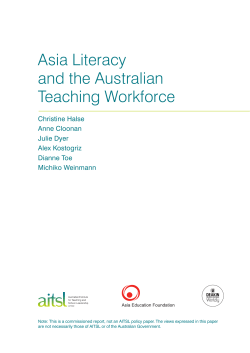 Asia Literacy and the Australian Teaching Workforce