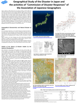 Geographical Study of the Disaster in Japan and "Commission of
