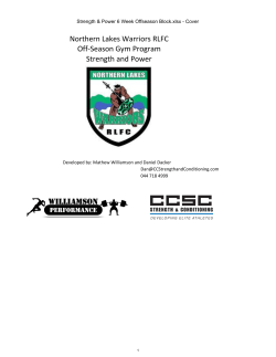 Strength and Power 6 Week Program