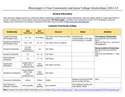 Mississippi`s 2‐Year Community and Junior