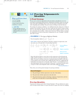 5.2 Proving Trigonometric Identities