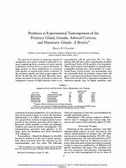 Problems in Experimental Tumorigenesis of the Pituitary Gland