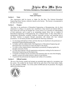 Article I Name and Purpose Section 1. Name This organization shall