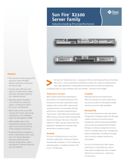 Sun Fire X2100 Server Datasheet