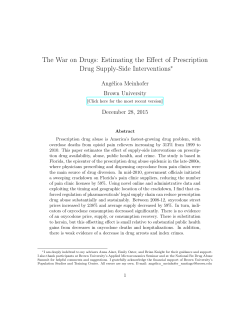 The War on Drugs: Estimating the Effect of Prescription Drug Supply