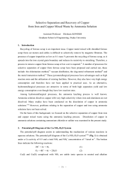 Selective Separation and Recovery of Copper from Iron and Copper