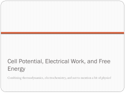 Cell Potential, Electrical Work, and Free Energy