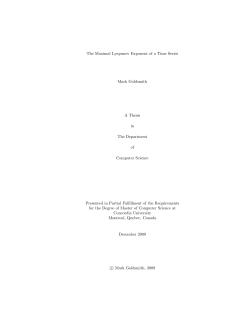 The Maximal Lyapunov Exponent of a Time Series Mark Goldsmith