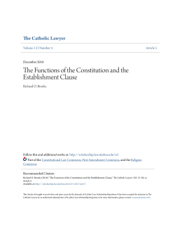 The Functions of the Constitution and the Establishment Clause