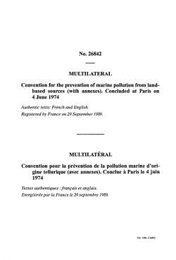 No. 26842 MULTILATERAL Convention for the prevention of marine