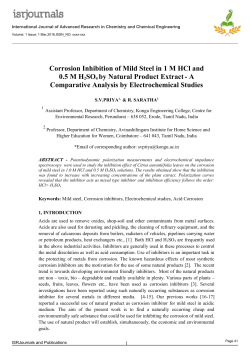 Corrosion Inhibition of Mild Steel in 1 M HCl and 0.5 M