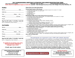Susquehanna Heritage Flatwater Challenge Brochure