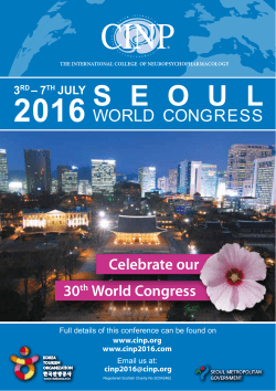 CINP2016 Congress in SEOUL