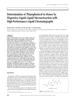 Determination of Thiamphenicol in Honey by Dispersive Liquid