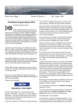 August 2010 - Wooden Boat Guild of Tasmania