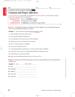 Common and Proper Adjectives