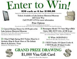 GRAND PRIZE DRAWING $1000 Visa Gift Card