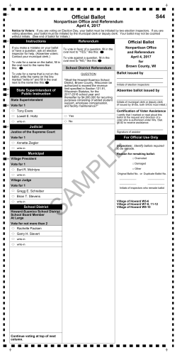 April 4, 2017 Sample Ballot Wards 5-6-,7-8, 11