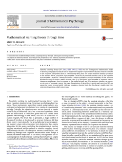 Journal of Mathematical Psychology Mathematical learning theory