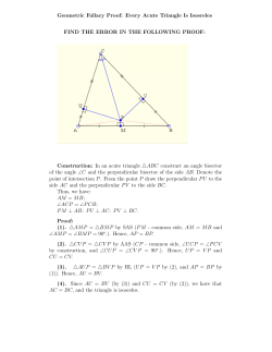 Geometric Fallacy Proof: Every Acute Triangle Is Isosceles FIND