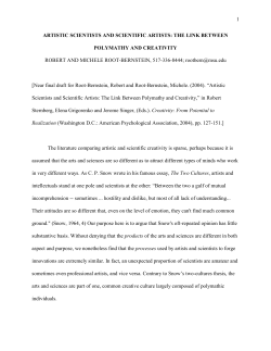 Artistic Scientists and Scientific Artists: The Link Between Polymathy