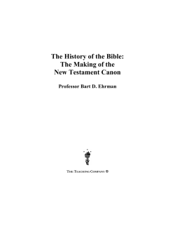 The History of the Bible: The Making of the New Testament Canon