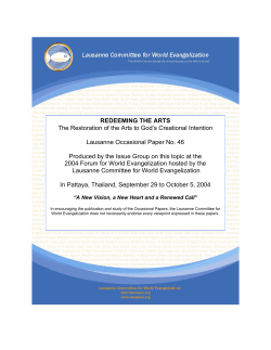 Redeeming the Arts - Lausanne Movement