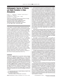 Anthropogenic Sources of Chlorine and Ozone Formation in Urban