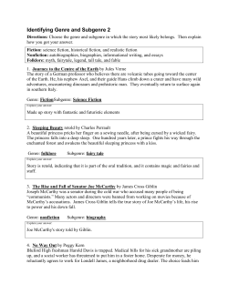 Identifying Genre and Subgenre 2