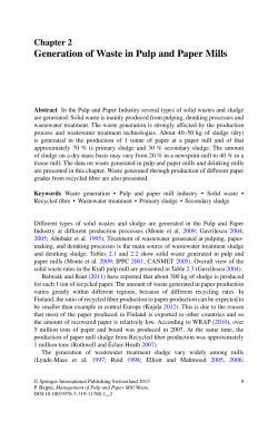 Generation of Waste in Pulp and Paper Mills