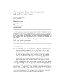 The Lemonade Stand Game Competition: Solving